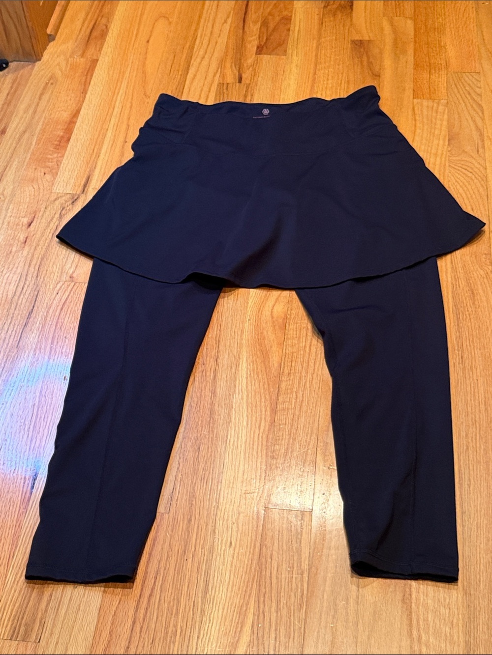 AnyAge Any Age Activewear Womens XL Black Skirted Leggings Like New